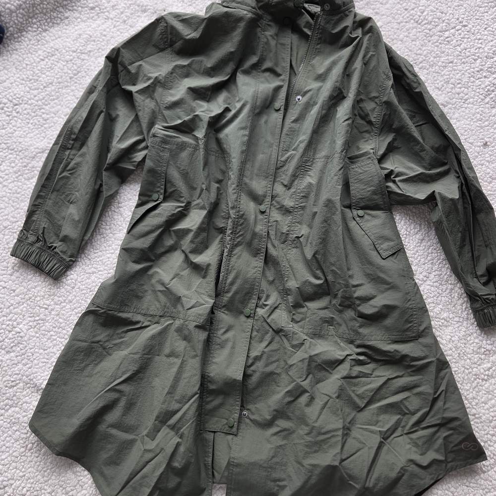 CALIA NEW by Carrie Underwood Journey Trench Coat in the color "Thyme" - Picture 2 of 7